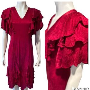 *Vintage* Silk Holly Harp Flapper Dress (S)